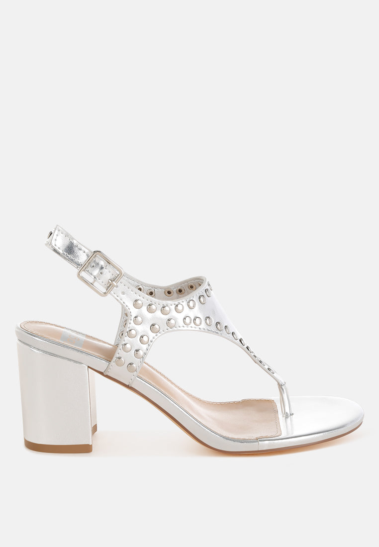 Tacones llamativos con tachuelas metálicas Chan#color_silver