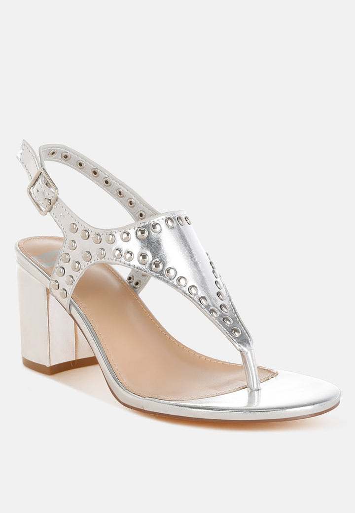 Tacones llamativos con tachuelas metálicas Chan#color_silver