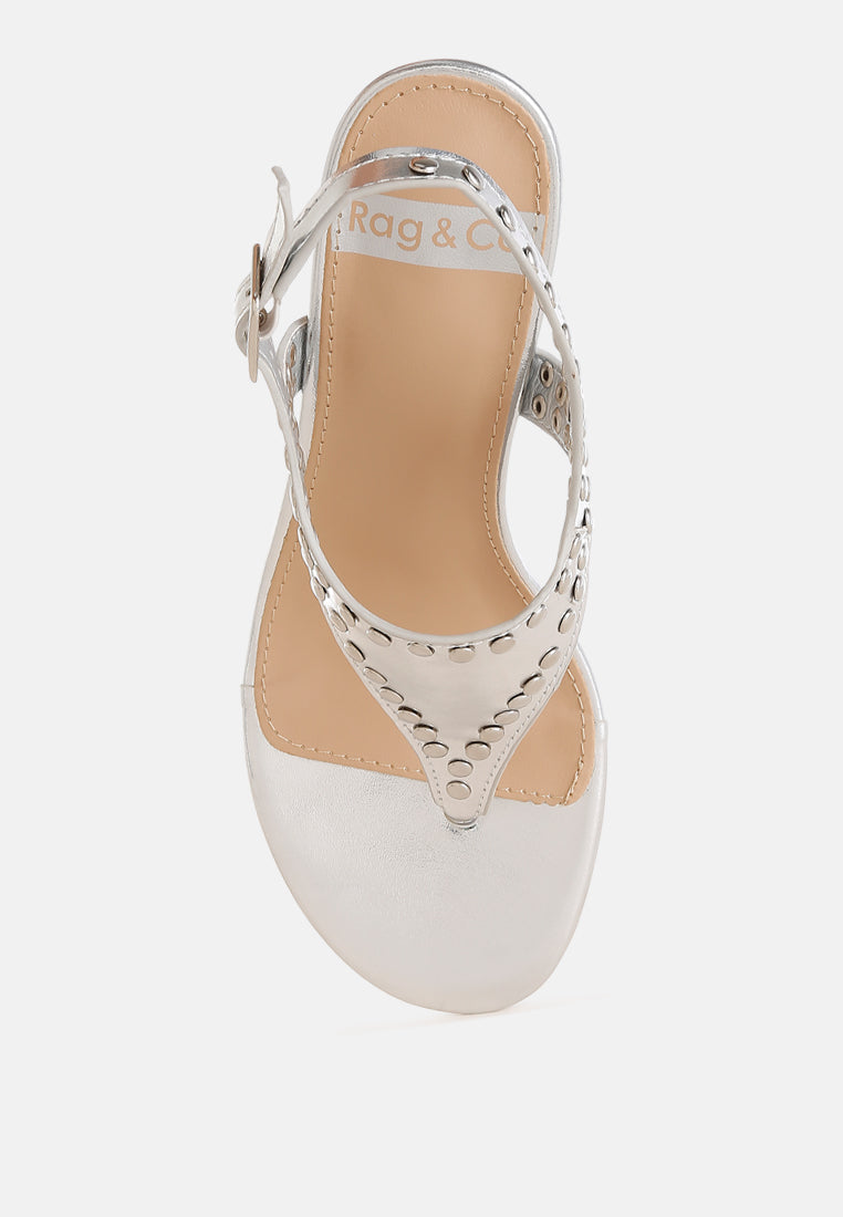 Tacones llamativos con tachuelas metálicas Chan#color_silver