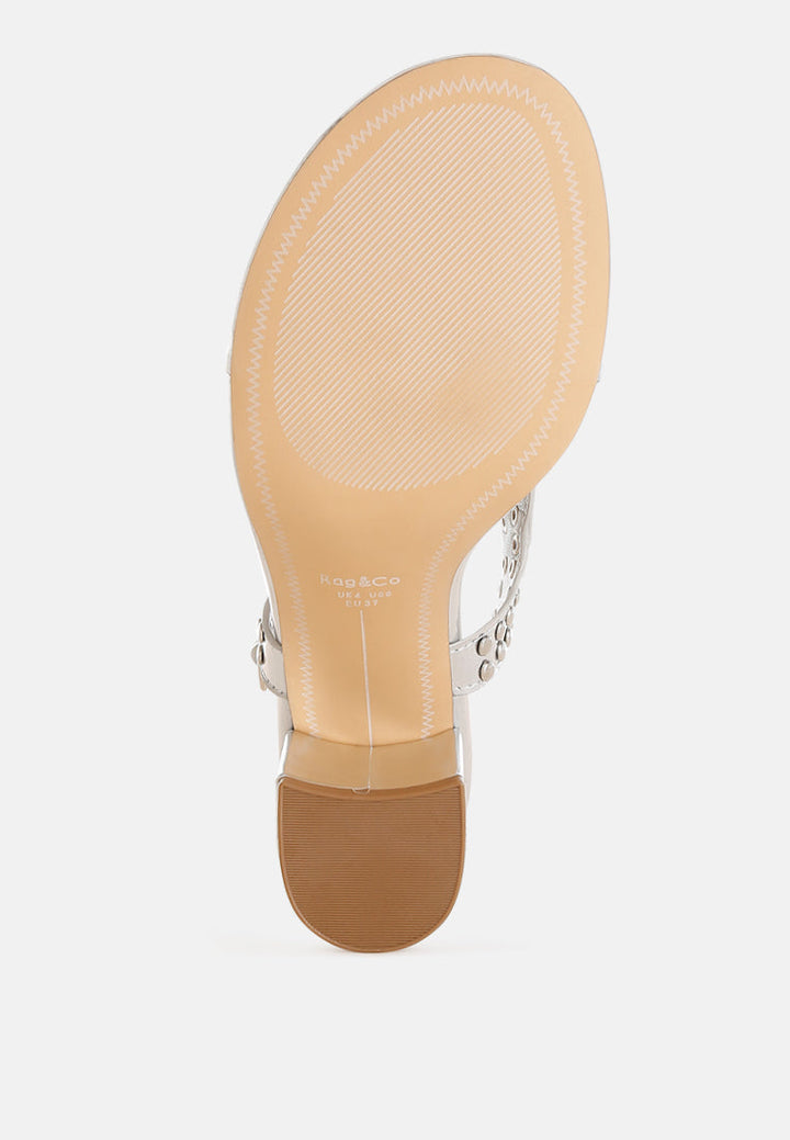 Tacones llamativos con tachuelas metálicas Chan#color_silver