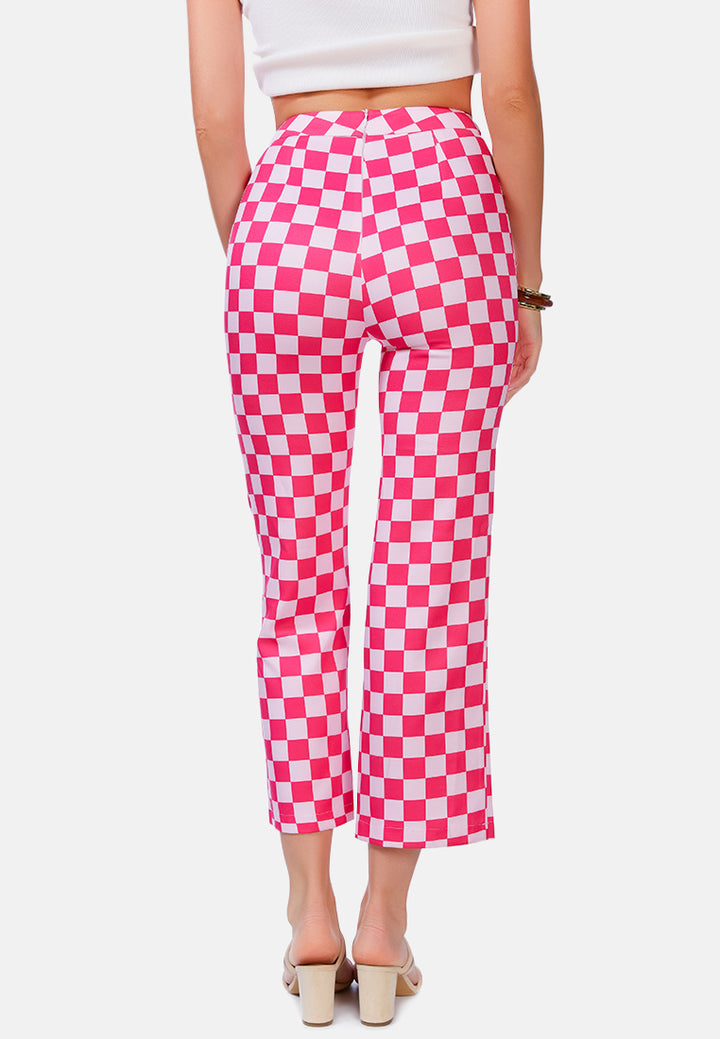 checkerboard culottes pants by ruw#color_pink