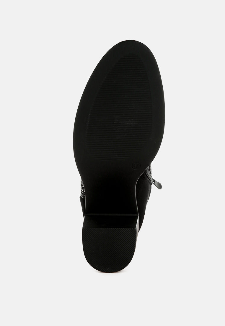 rhinestone studded slouchy ankle boots by mode#color_black