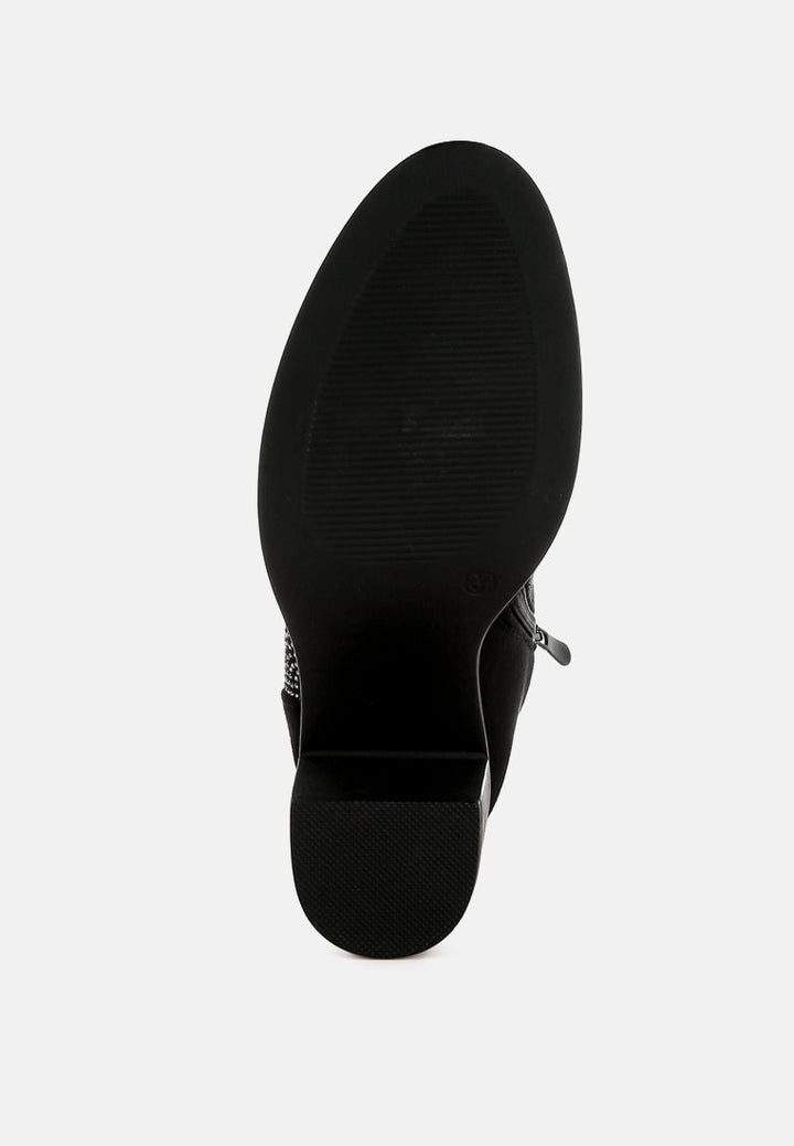 rhinestone studded slouchy ankle boots by mode#color_black