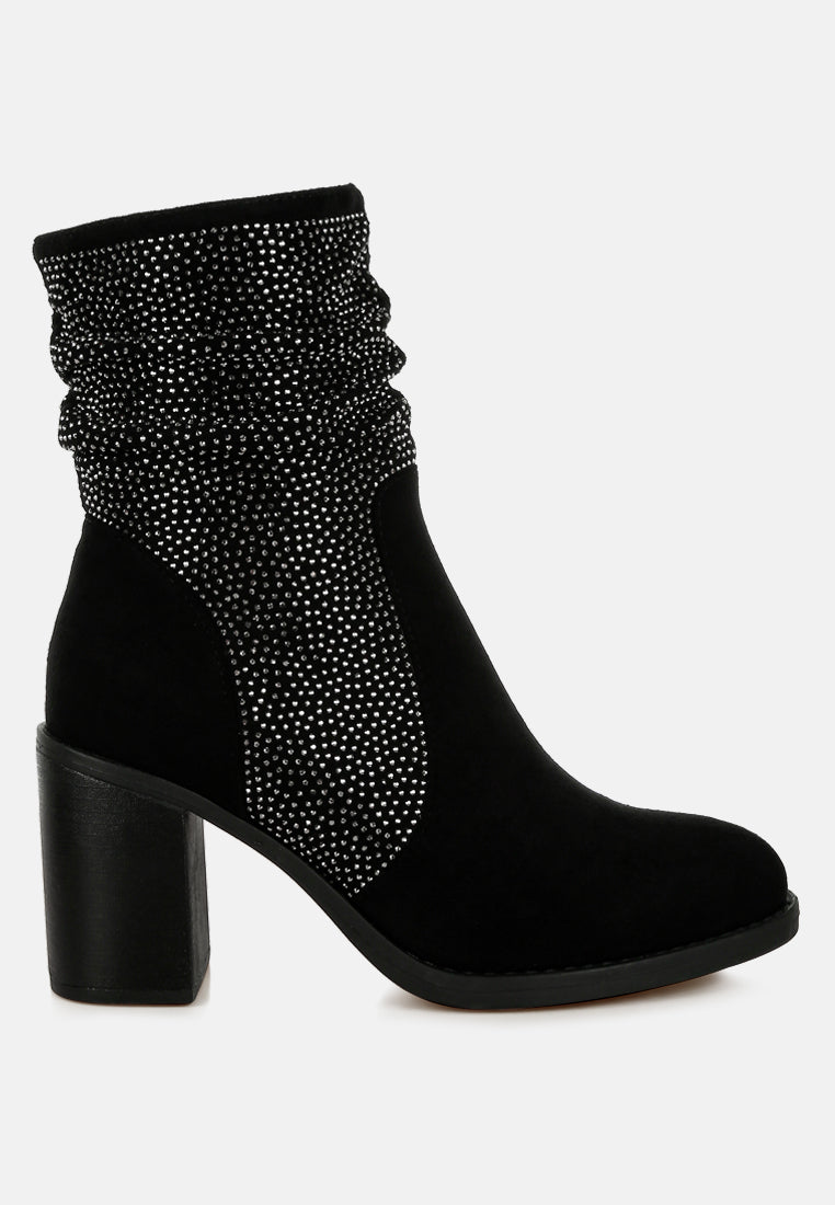 rhinestone studded slouchy ankle boots by mode#color_black