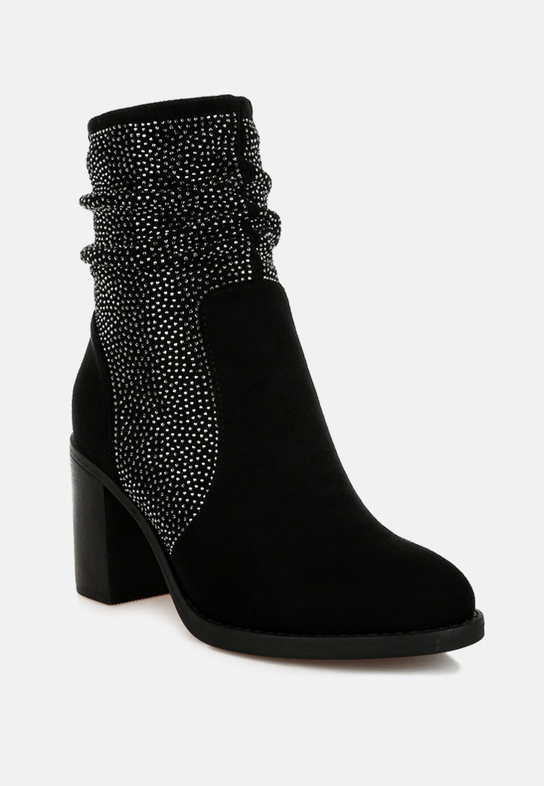 rhinestone studded slouchy ankle boots by mode#color_black