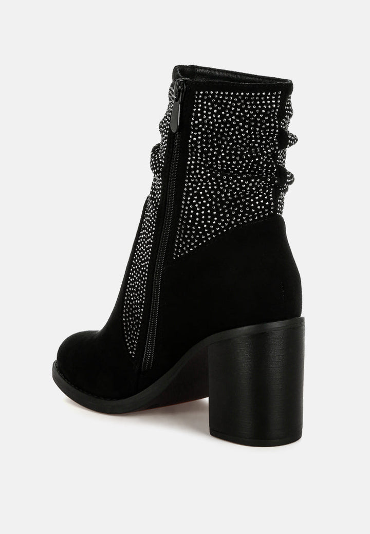 rhinestone studded slouchy ankle boots by mode#color_black