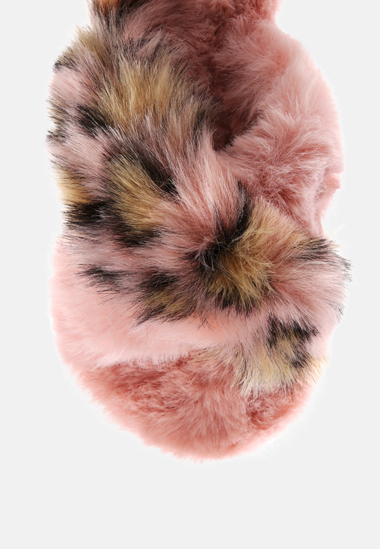 chipmunk times fur indoor flats#color_pink