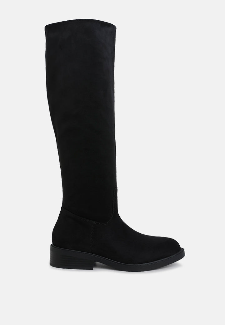 round toe microfiber calf boots by ruw#color_black