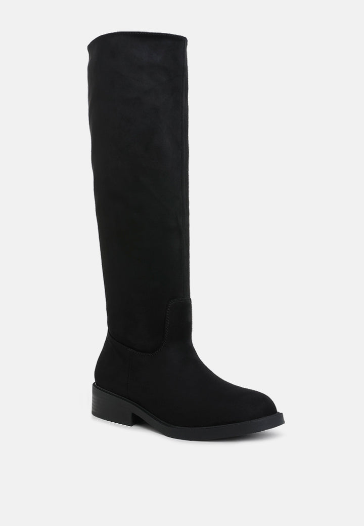 round toe microfiber calf boots by ruw#color_black