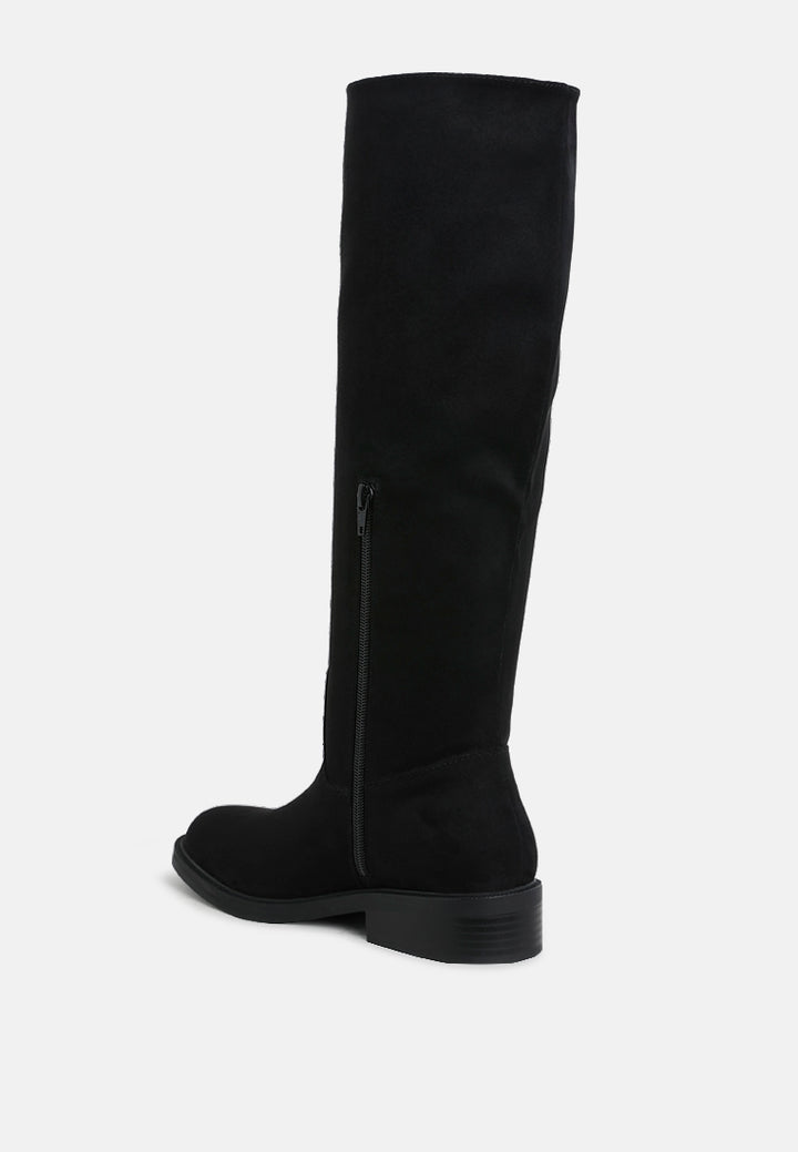 round toe microfiber calf boots by ruw#color_black