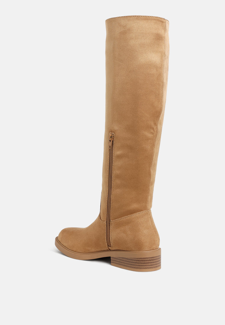 round toe microfiber calf boots by ruw#color_taupe