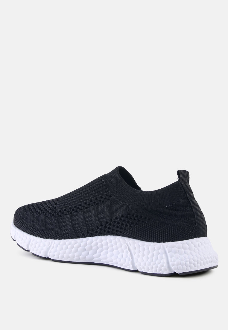 kids chunky grey knitted sneakers#color_black