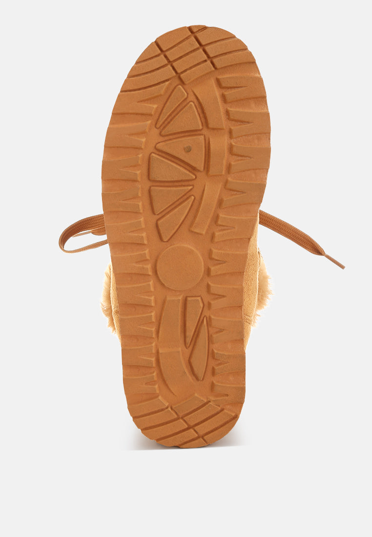noaya chunky faux fur snow boots#color_tan