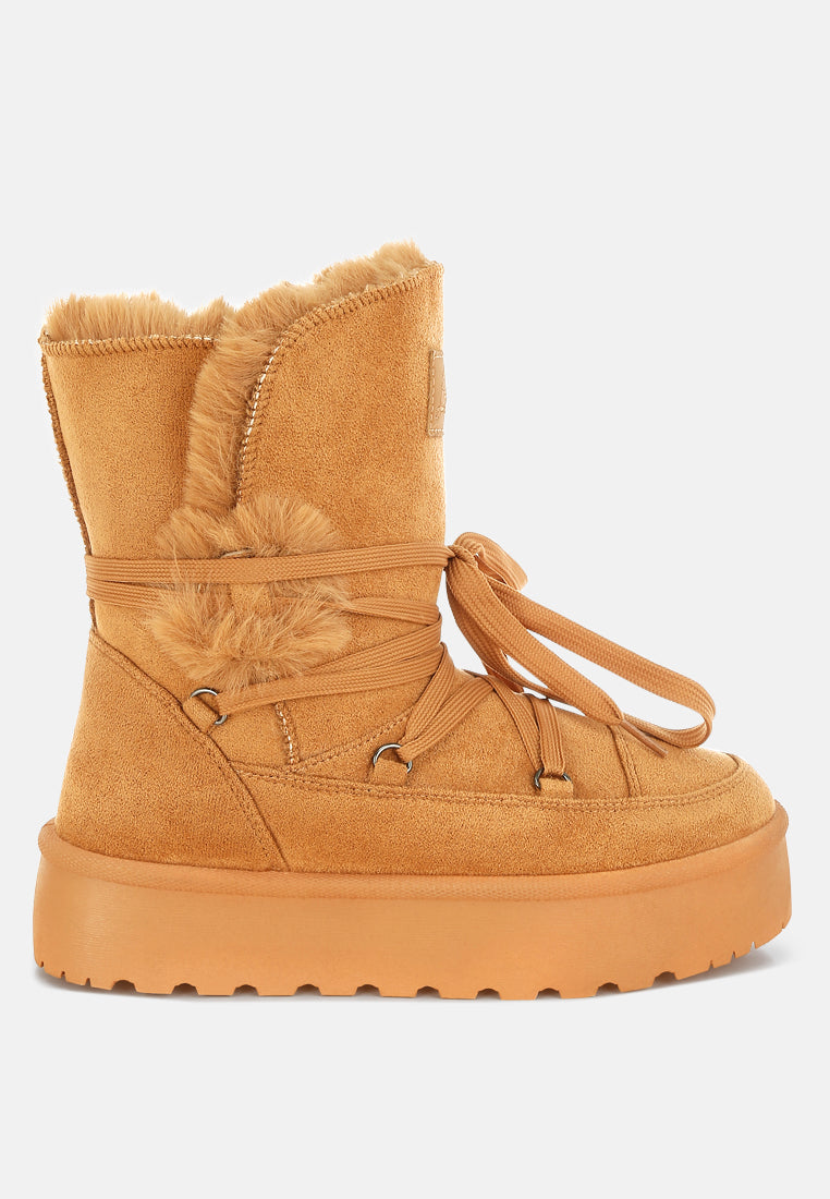 noaya chunky faux fur snow boots#color_tan
