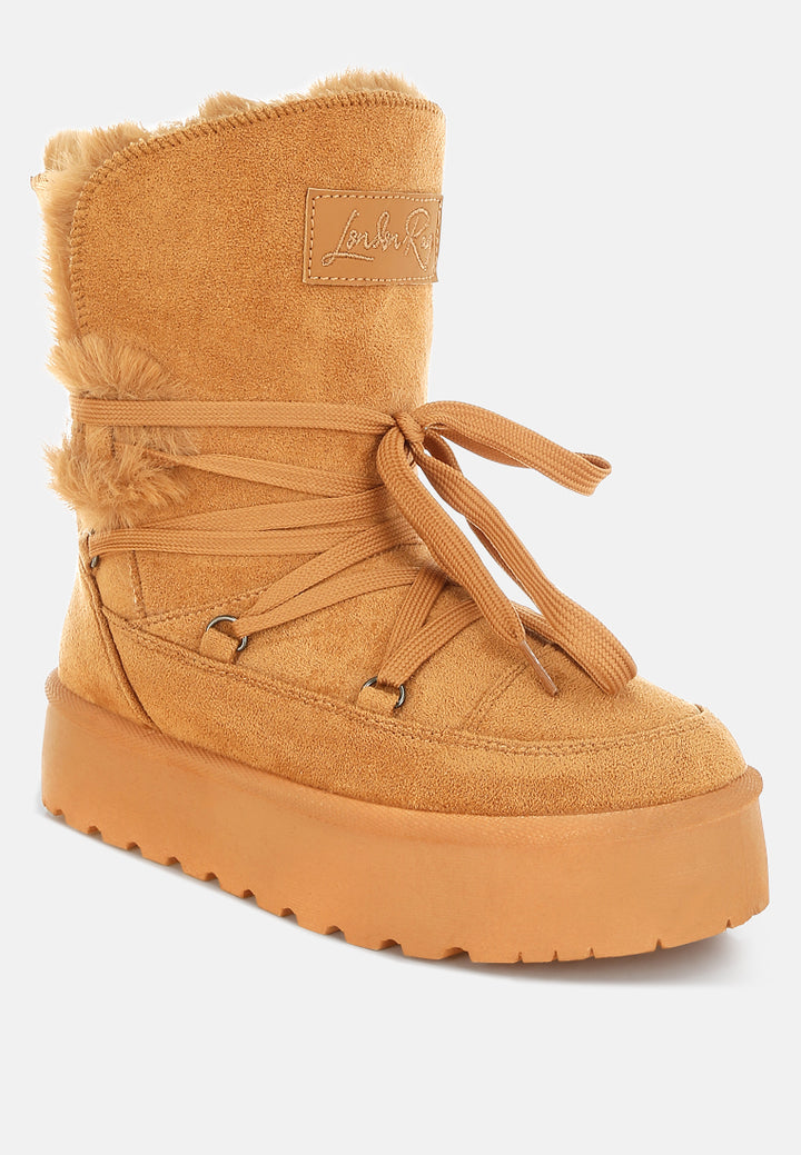 noaya chunky faux fur snow boots#color_tan