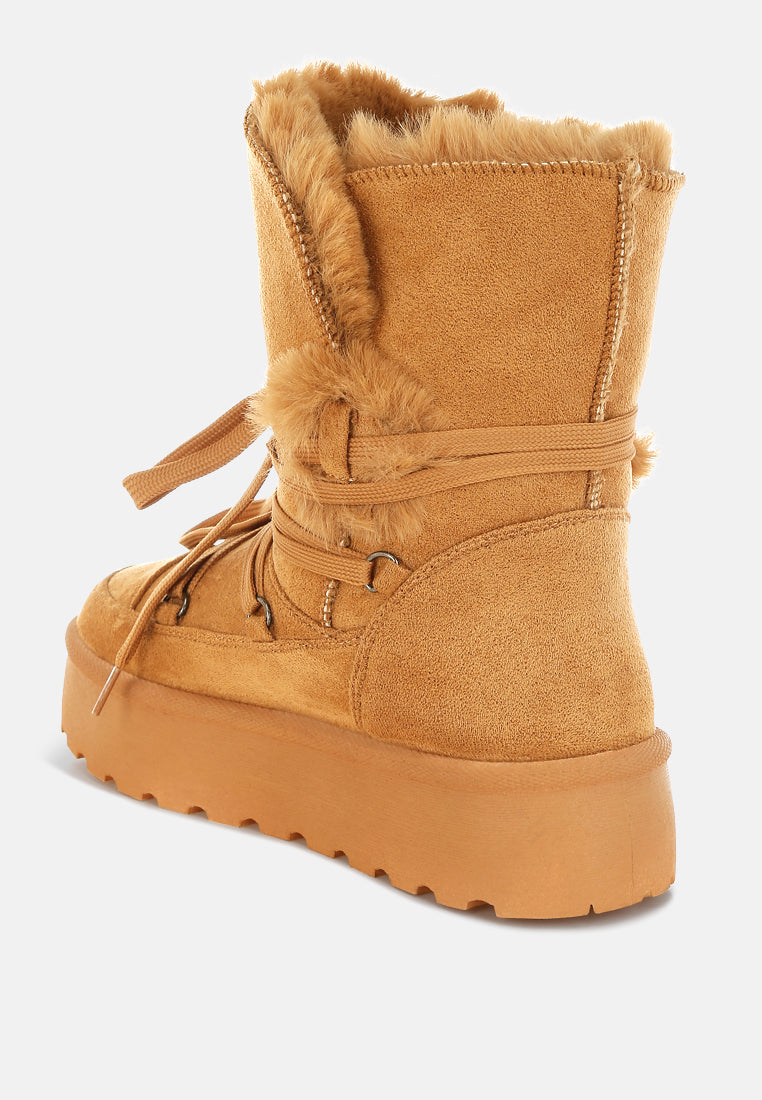 noaya chunky faux fur snow boots#color_tan