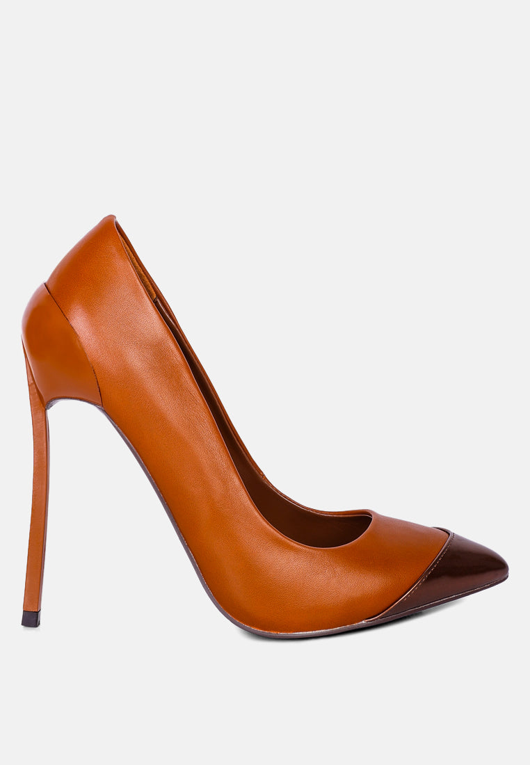 cidra silver dip stiletto heels by mode#color_tan