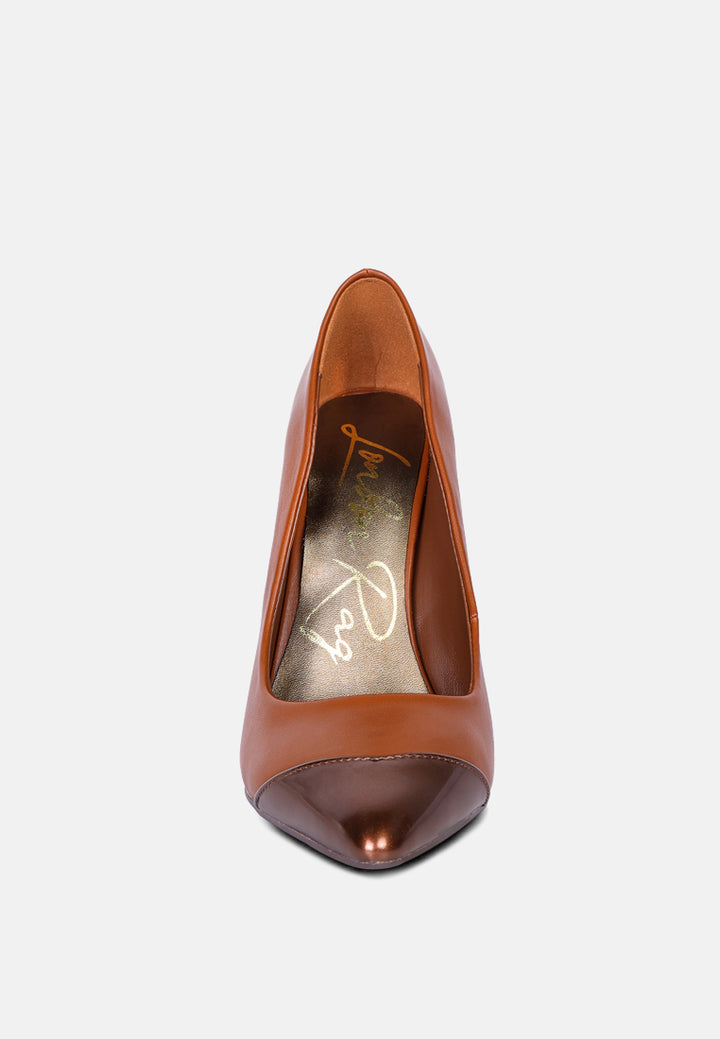 cidra silver dip stiletto heels by mode#color_tan