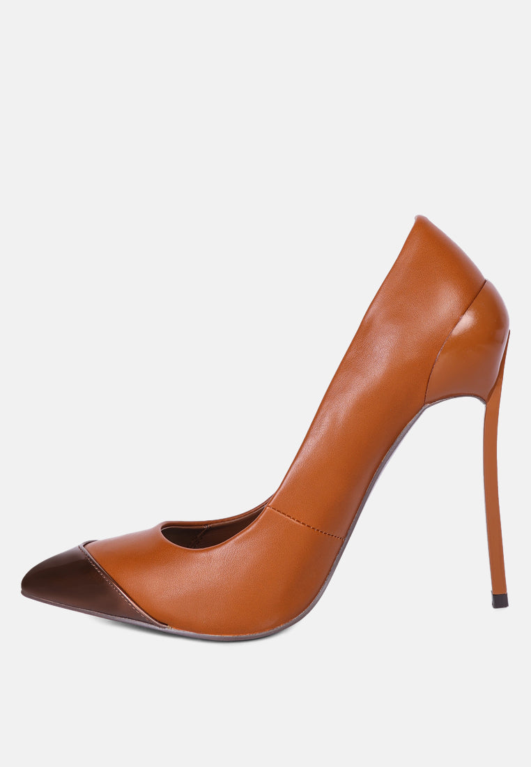 cidra silver dip stiletto heels by mode#color_tan
