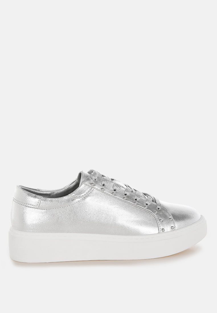 zapatillas gruesas cincinnati de piel metalizada#color_silver