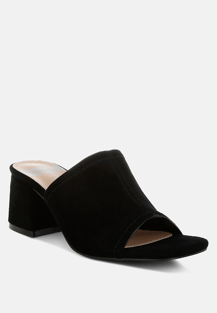 Citarum zapatos sin cordones de cuero de gamuza real # color_negro