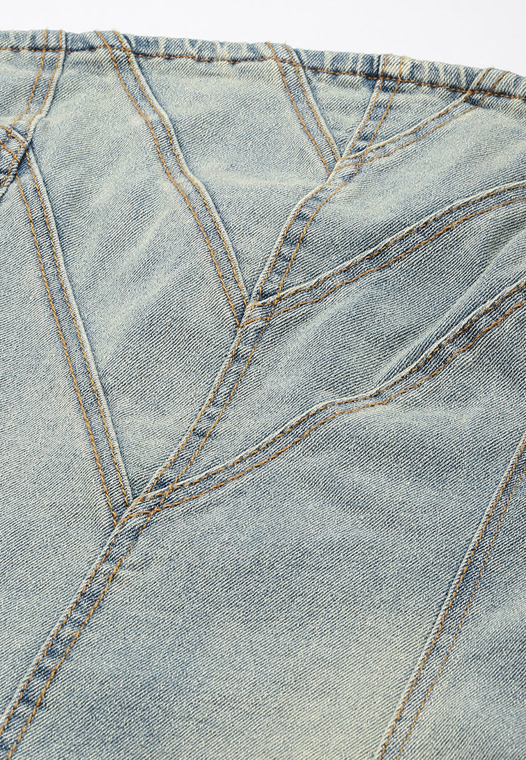 strapless denim mini dress by ruw#color_vintage