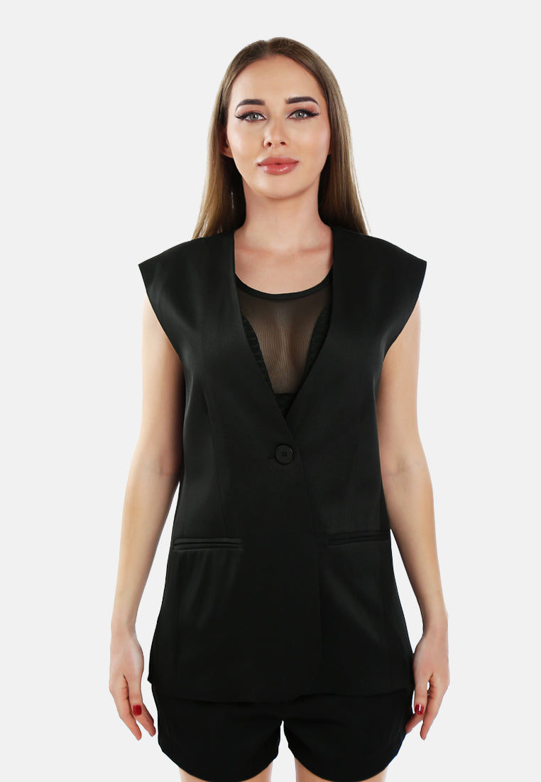 classic sleeveless longline waistcoat by ruw#color_black