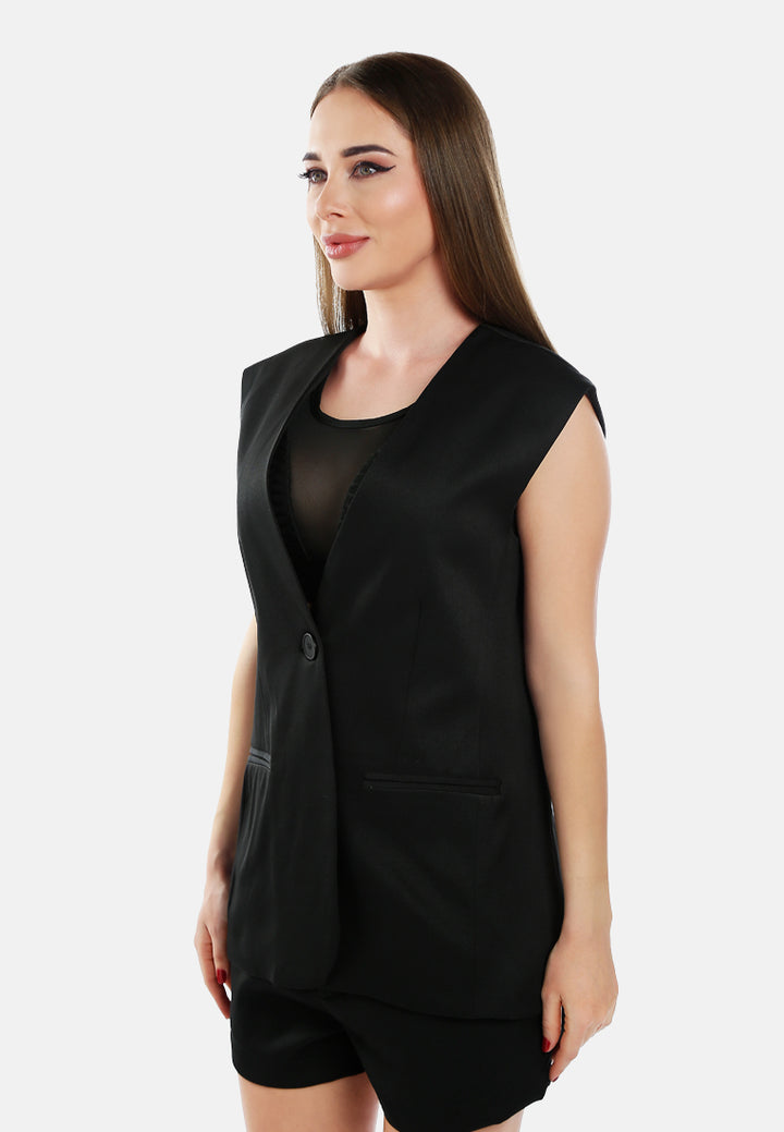 classic sleeveless longline waistcoat by ruw#color_black