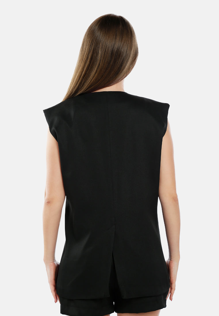 classic sleeveless longline waistcoat by ruw#color_black