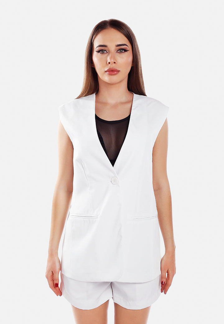 classic sleeveless longline waistcoat by ruw#color_cream