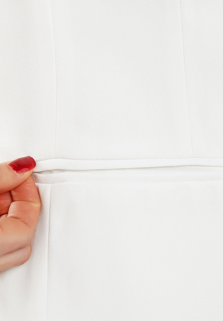 classic sleeveless longline waistcoat by ruw#color_cream