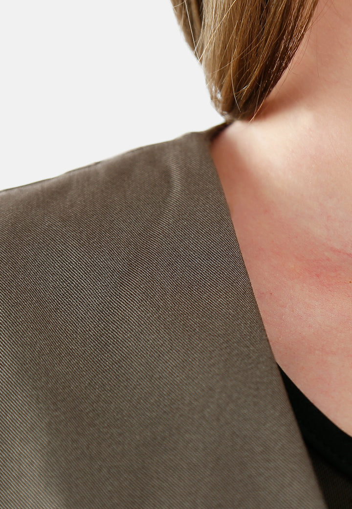 classic sleeveless longline waistcoat by ruw#color_taupe