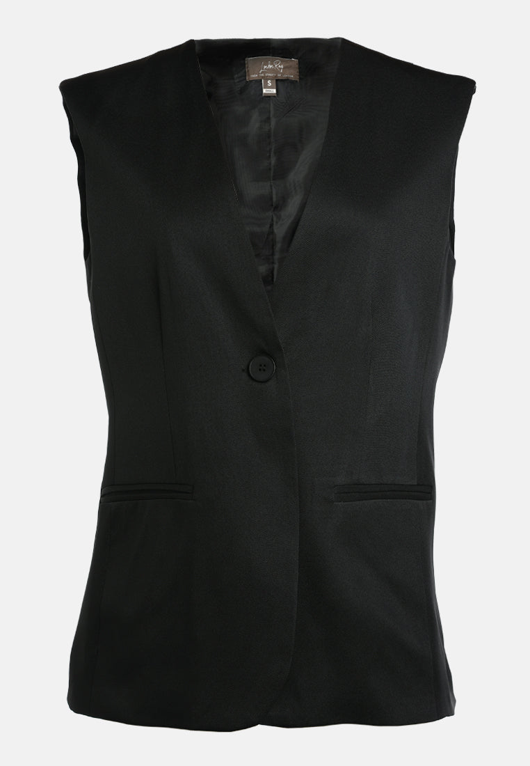 classic sleeveless longline waistcoat by ruw#color_black