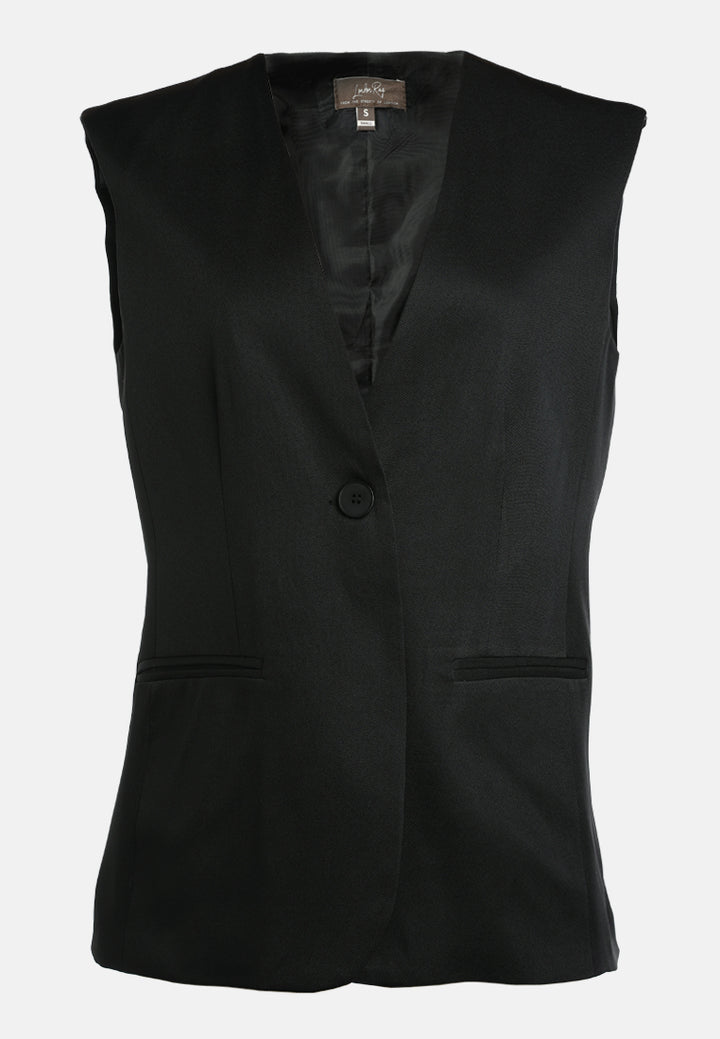 classic sleeveless longline waistcoat by ruw#color_black