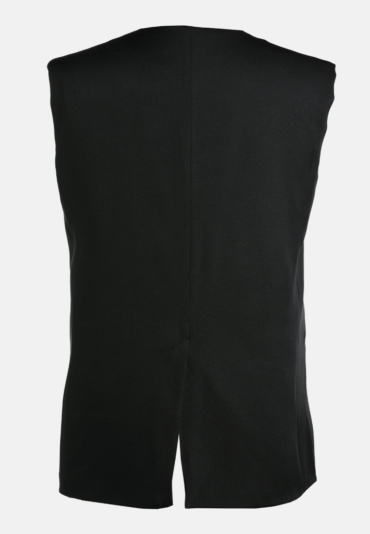 classic sleeveless longline waistcoat by ruw#color_black