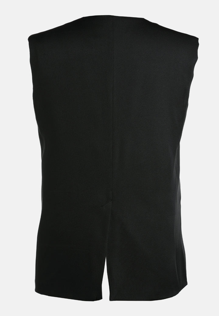 classic sleeveless longline waistcoat by ruw#color_black