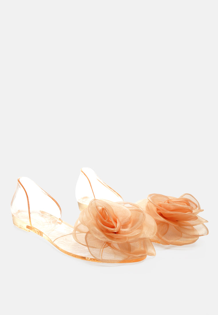 clear flower jelly ballerinas#color_beige