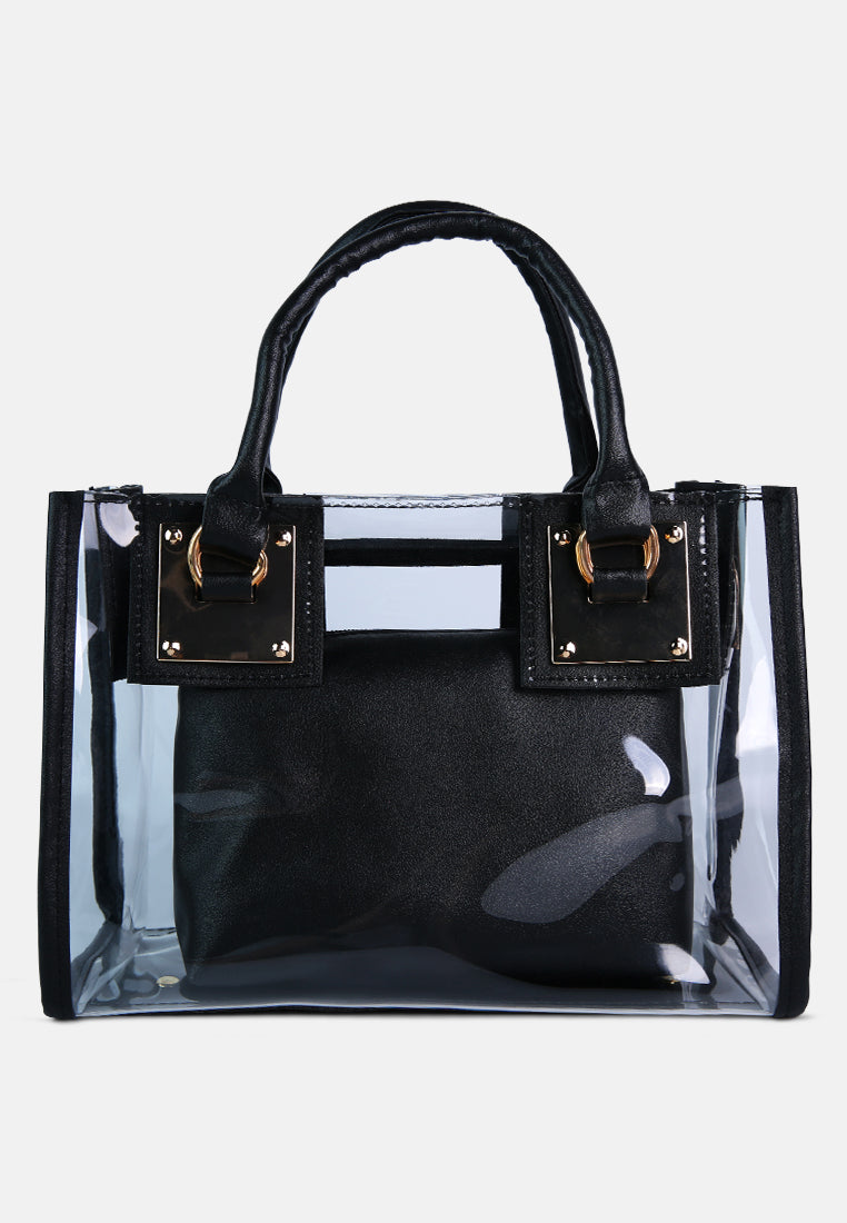 clear handbag with pouch#color_black