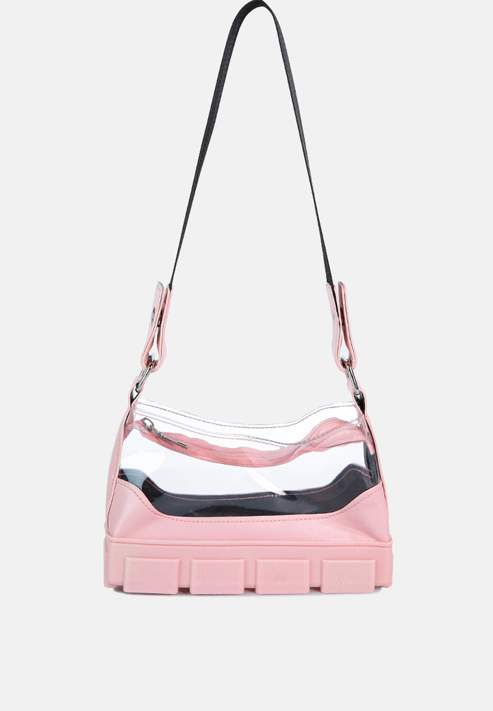 Clear Utility Handbag#color_pink