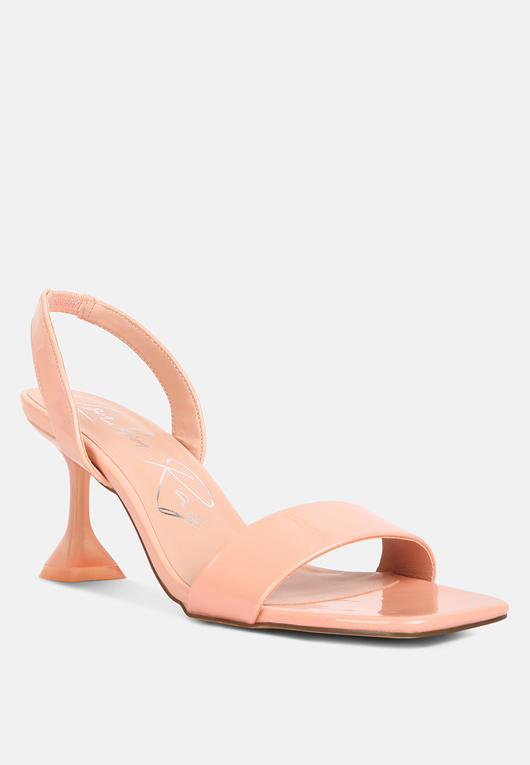 clear spool heel sandals#color_nude