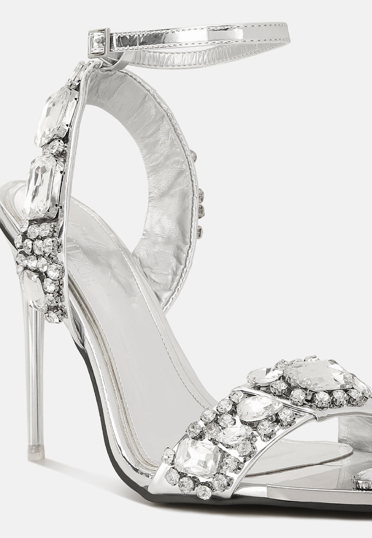 blingy diamante embellished stiletto sandals#color_silver