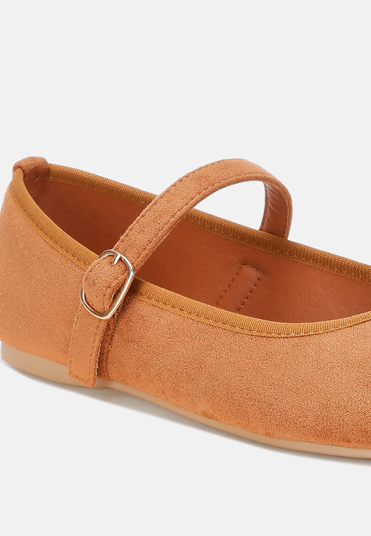 Montrose Mid Foot Pin Buckle Ballerinas#color_tan-suede