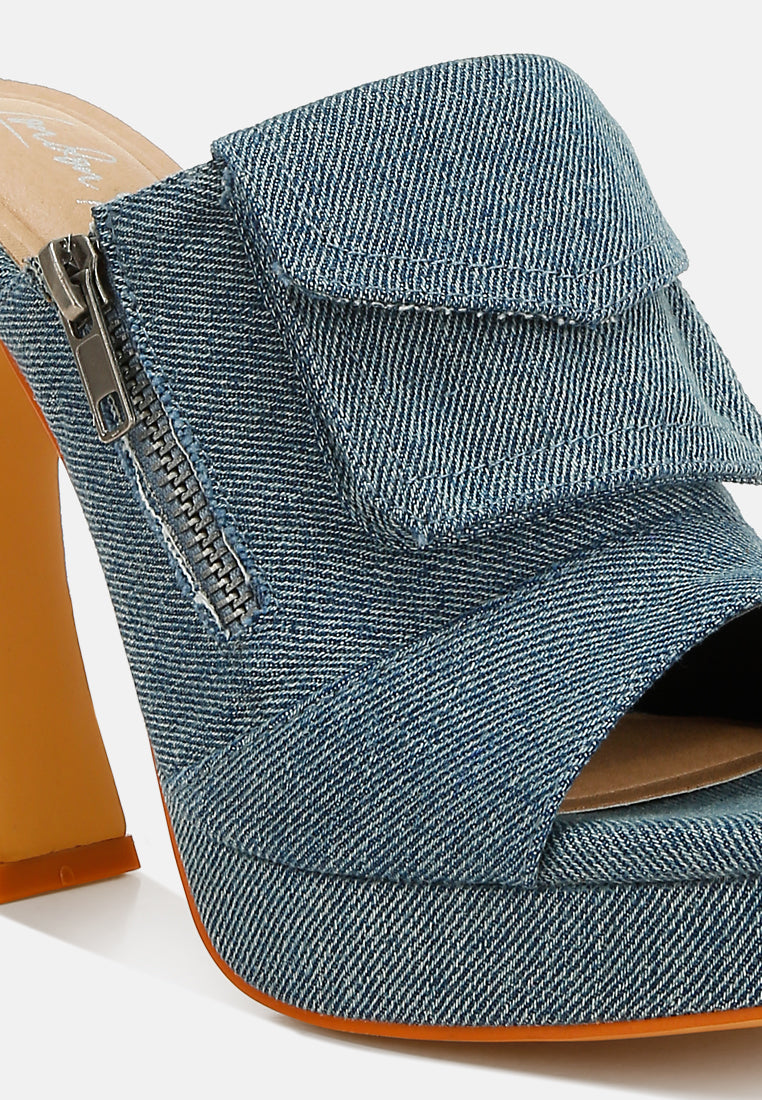 denim pouch detail sandals by rag#color_denim