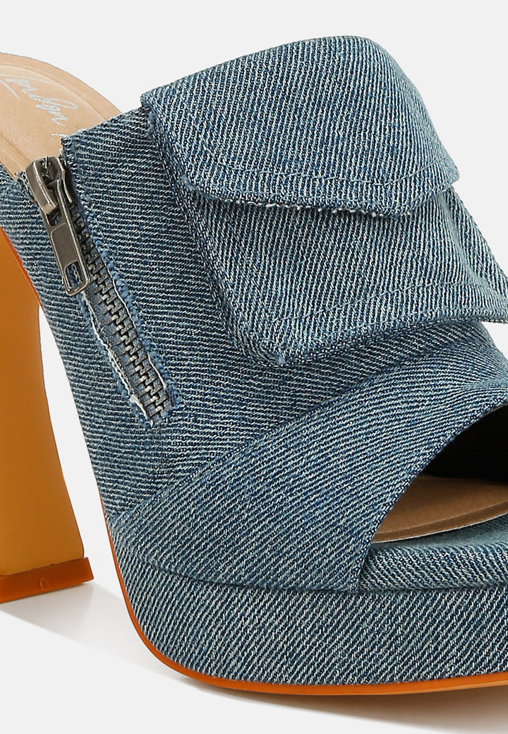 denim pouch detail sandals by rag#color_denim