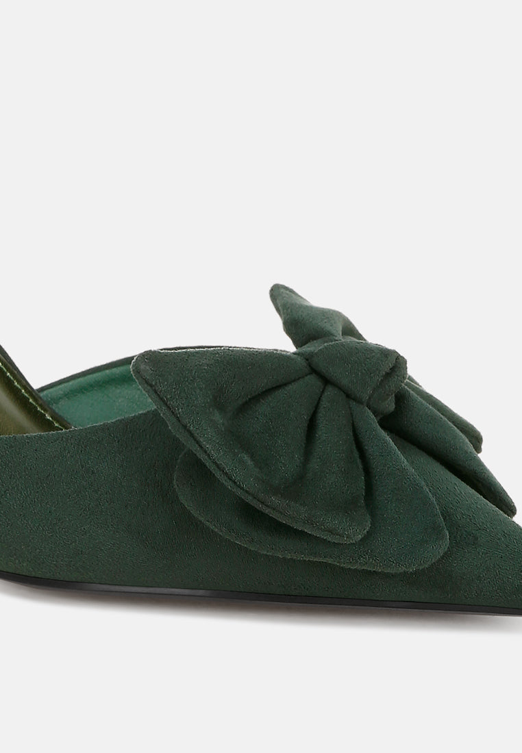 Tacones de aguja con detalle de lazo Papave#color_green-suede