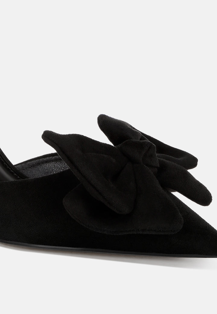 Tacones de aguja con detalle de lazo Papave#color_black-suede