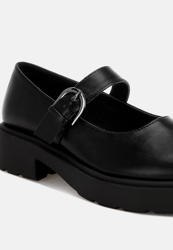 Hollister Low Heel Mary Jane Shoes#color_black-smooth