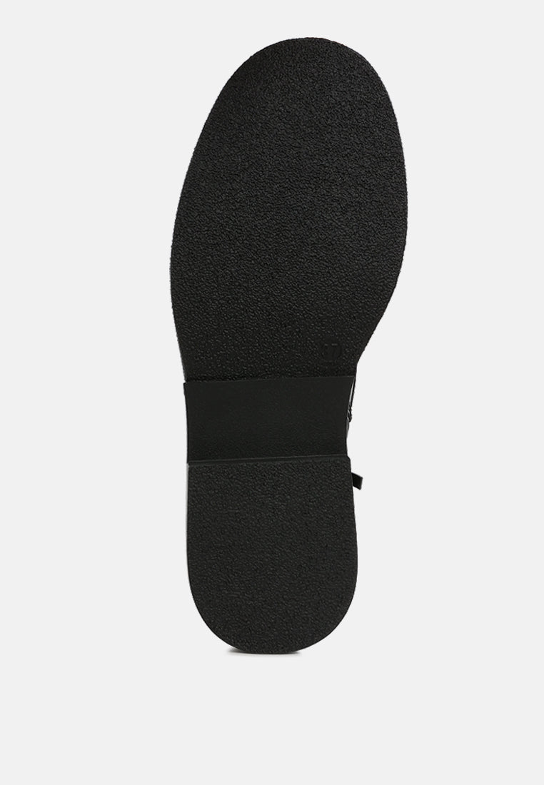 metallic texture lace up boots by mode#color_black