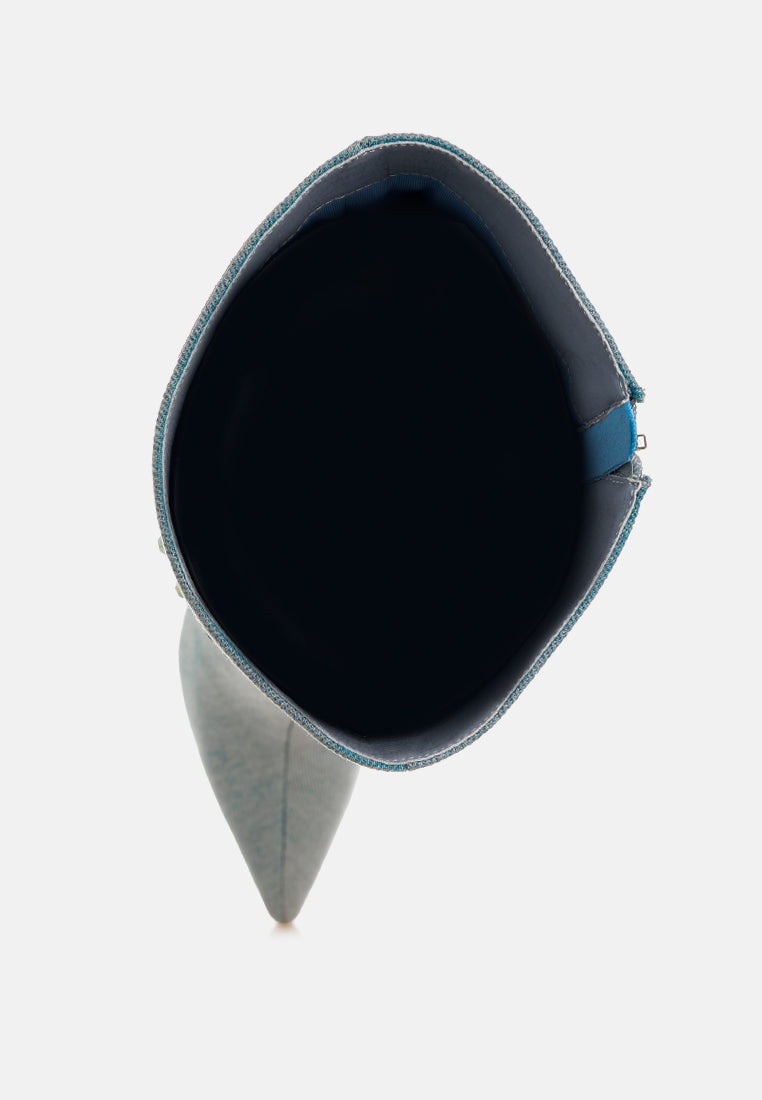 coastra rhinestone embellished stiletto boots#color_dark-blue