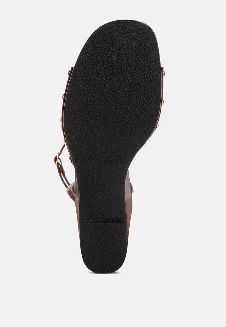 colada ankle strap studded wedges by motes#color_brown